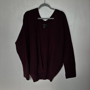 Burgundy knit cardigan